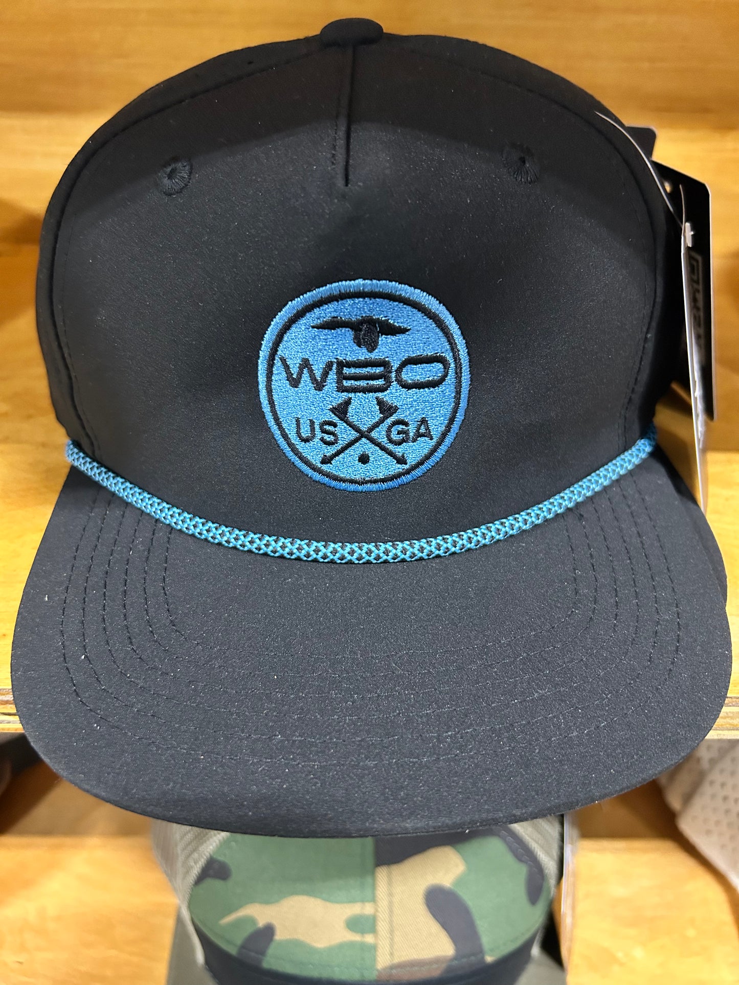 Black/Teal Golf Rope Hat